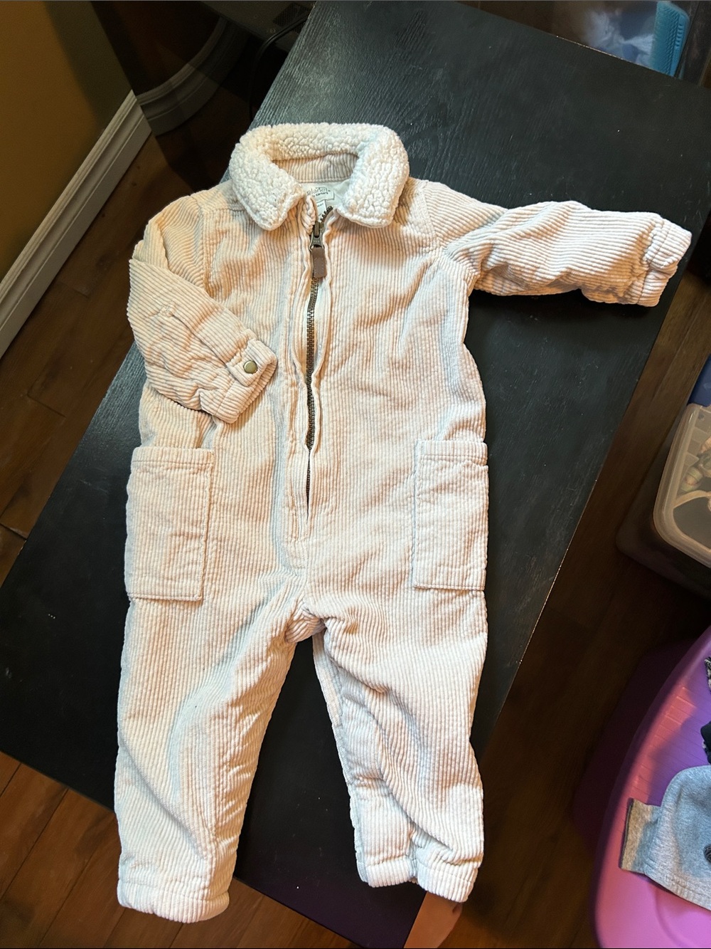 3/$15 Carter's Cream Sherpa-Lined Infant Romper